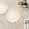 10 Ivory 8" Round Disposable Plastic Salad PLATES Gold Swirl Design Trim Party